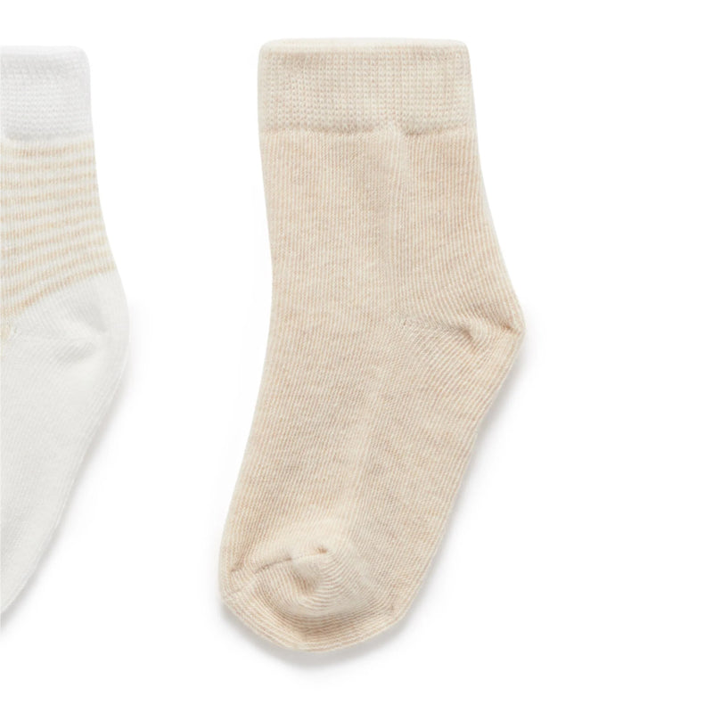 Wheat Vanilla Organic Cotton Socks (Set of 3)