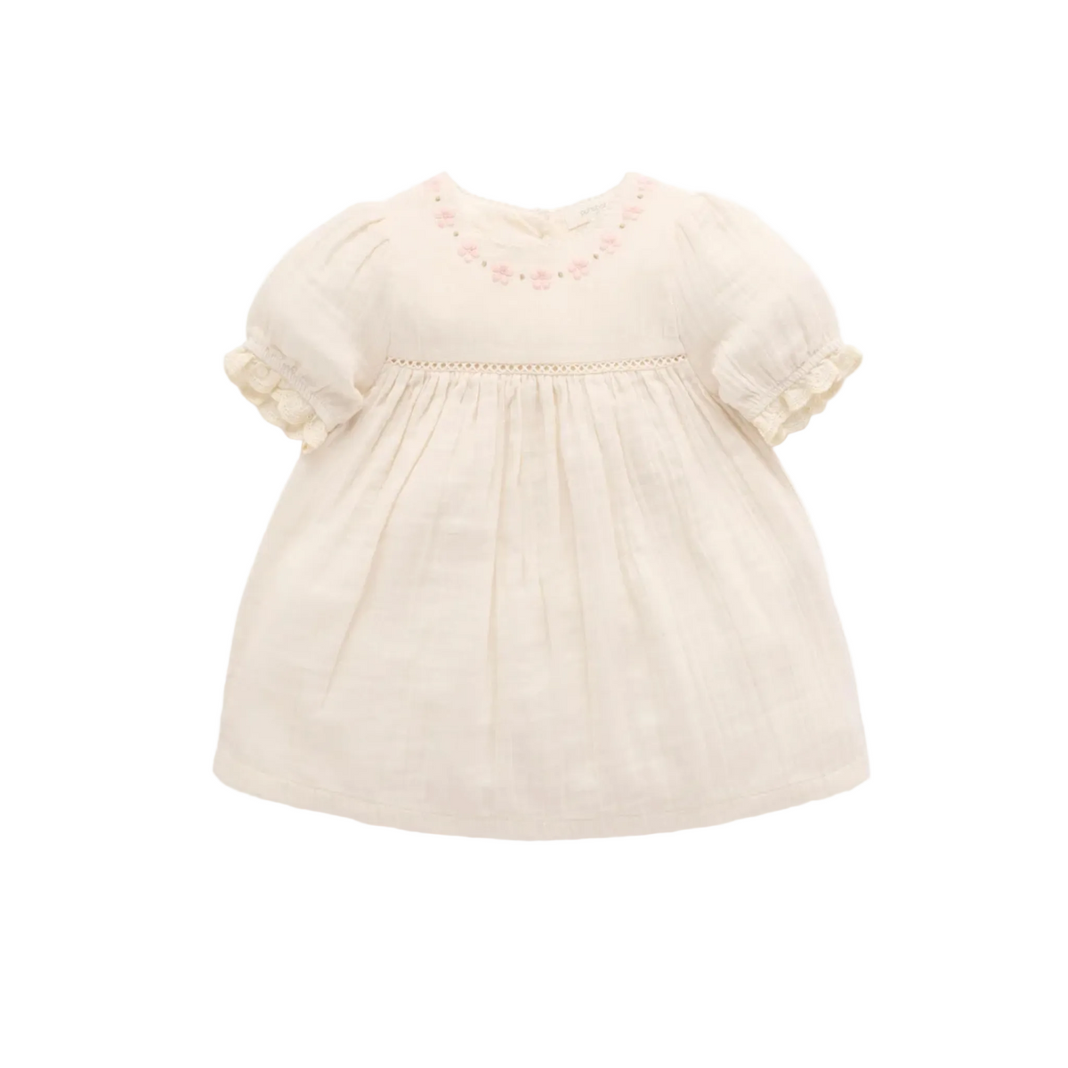 purebaby organic cotton baby dress embroidered dress baby girl