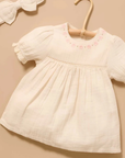 purebaby organic cotton baby dress embroidered dress baby girl