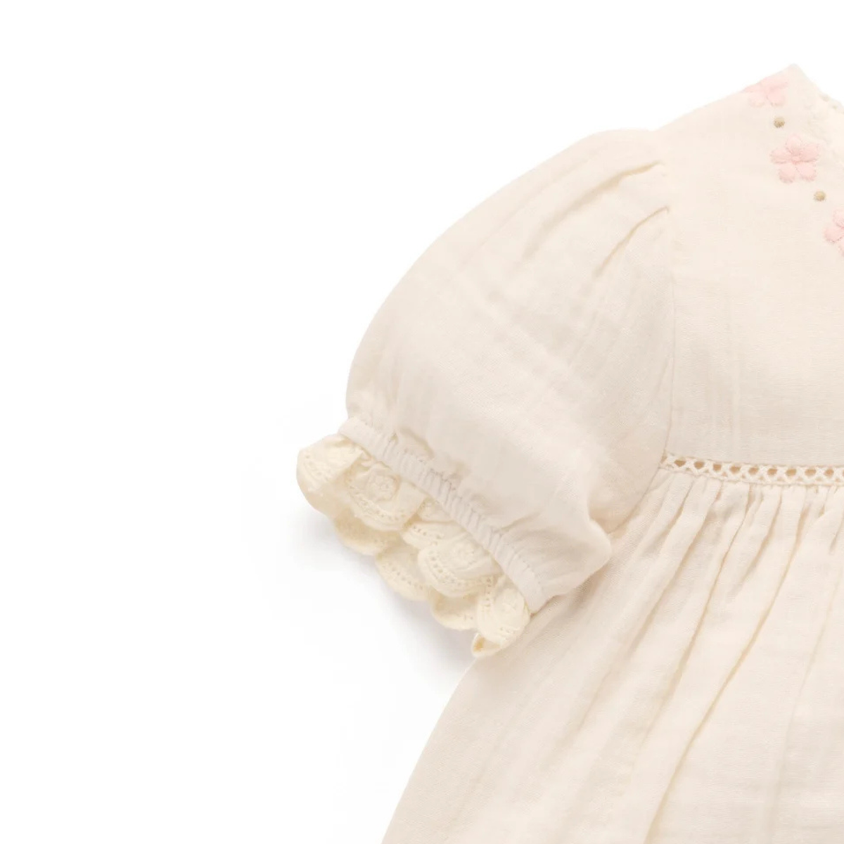 purebaby organic cotton baby dress embroidered dress baby girl