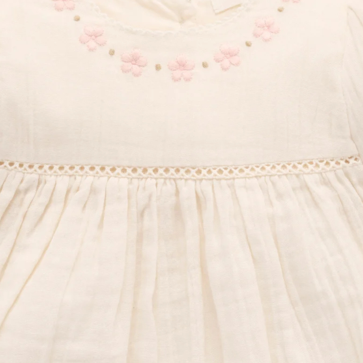 purebaby organic cotton baby dress embroidered dress baby girl