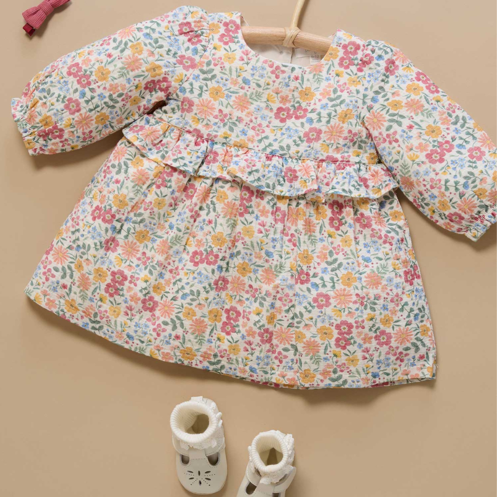 purebaby organic floral wild flower baby girl dress