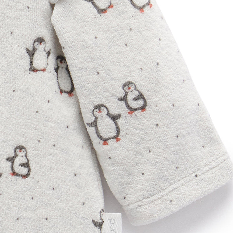 Penguin Frill Velour Zip Velour Growsuit