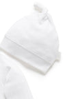 Pointelle Growsuit & Hat Pack in White