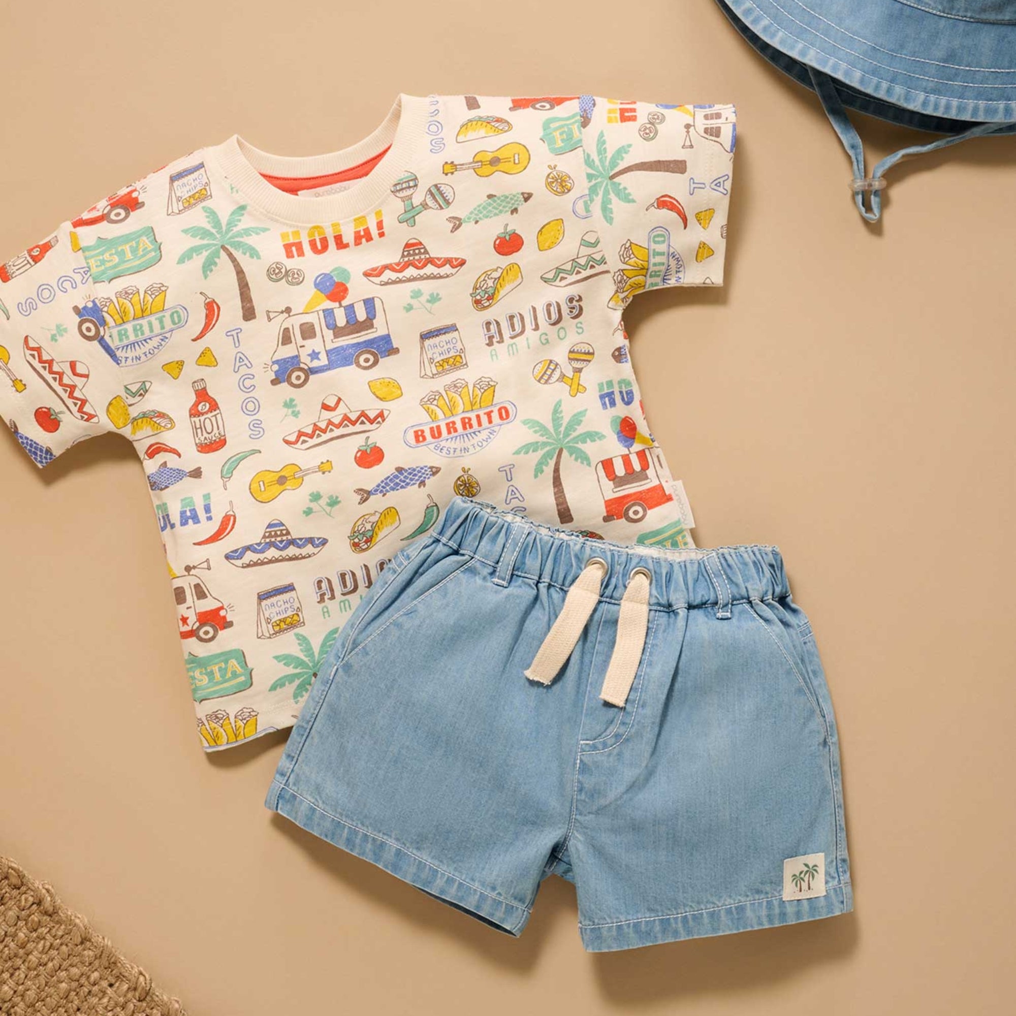 baby toddler kids denim easy bottoms blue