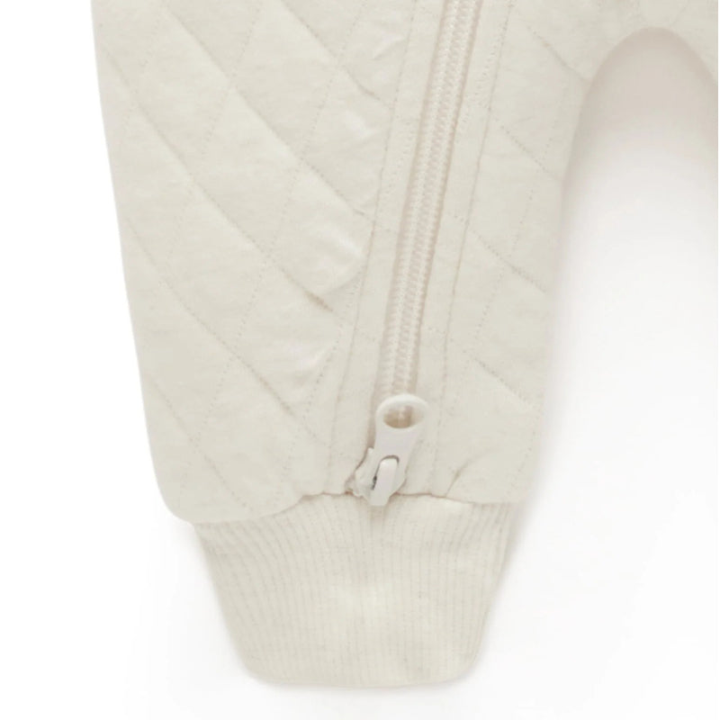 purebaby quilted growsuit wheat baby travel clothes