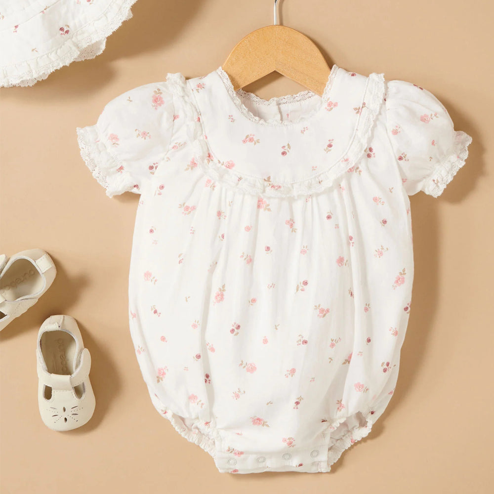 purebaby organic rosebud bodysuit baby girl