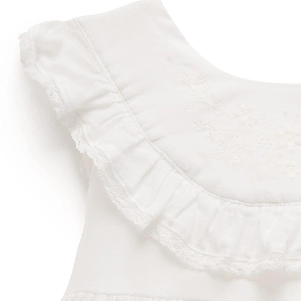 purebaby organic ruffle dress vanilla baby girl