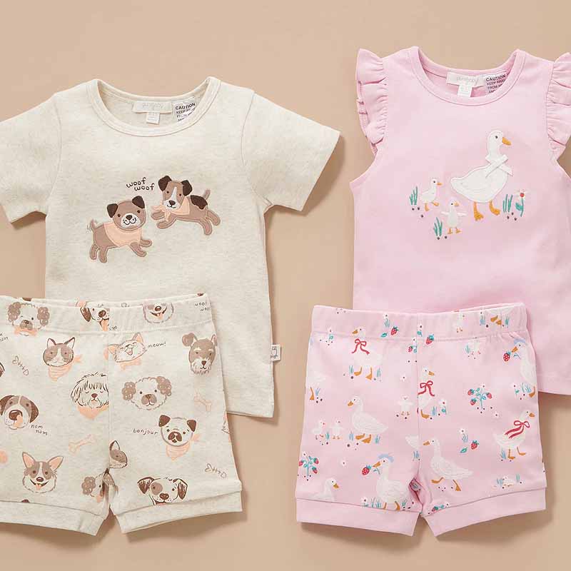 purebaby organic baby toddler pyjama set