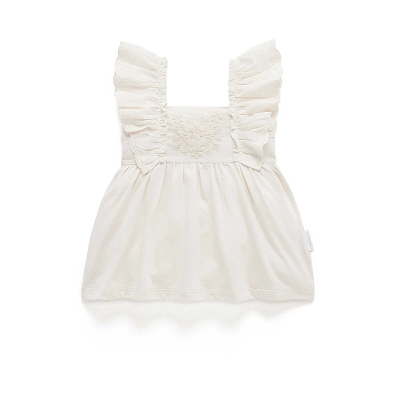 purebaby ruffle top white baby newborn baby girl