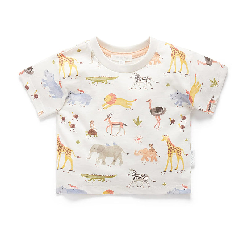 purebaby baby toddler safari animal tee