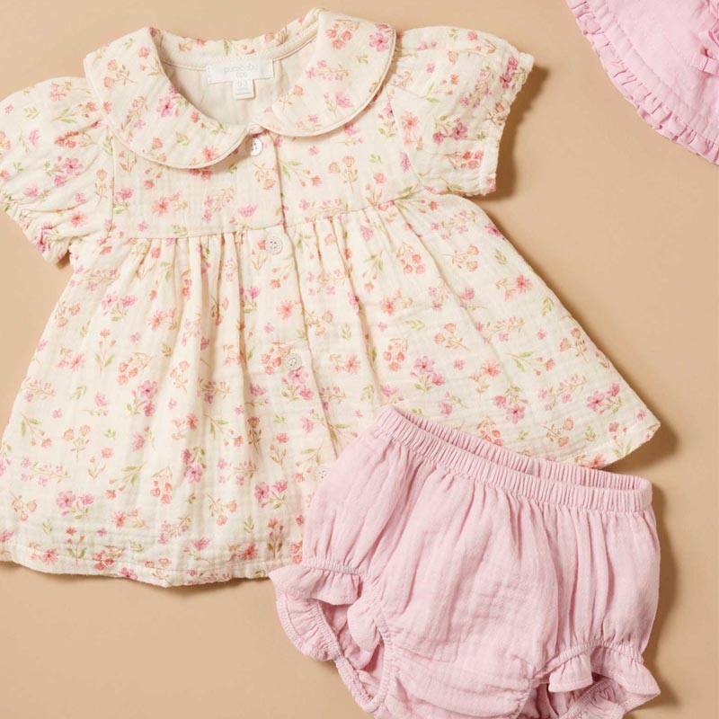 purebaby organic seaside bloomer set organic cotton baby clothes