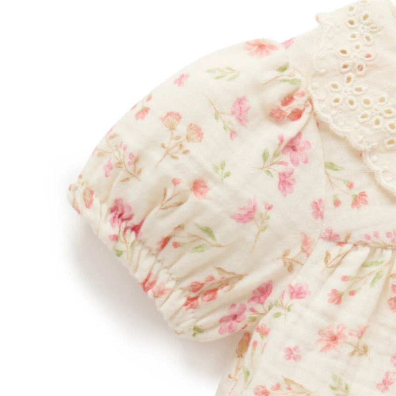 purebaby seaside romper floral organic cotton baby clothes