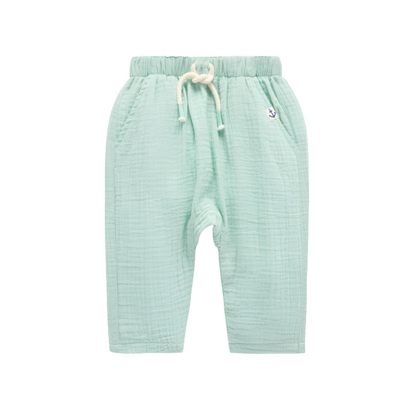 purebaby slouchy crinkle pants organic cotton baby pants