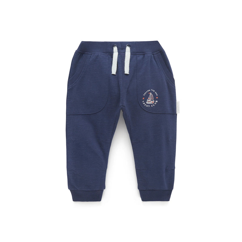 purebaby marine slouchy pants organic cotton baby pants