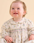 purebaby smocked dress strawberry baby girl kids organic cotton clothes