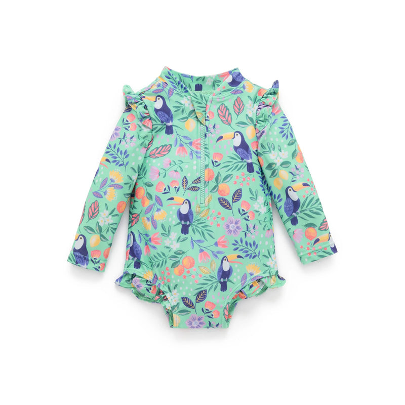 Toucan Frilly Long Sleeve Swimsuit