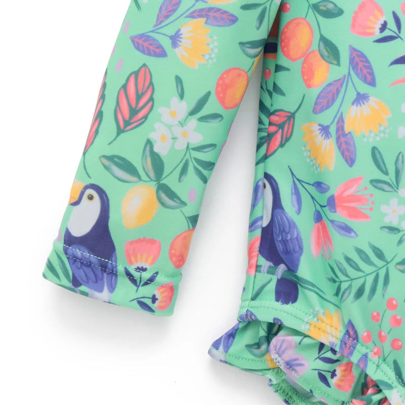 Toucan Frilly Long Sleeve Swimsuit