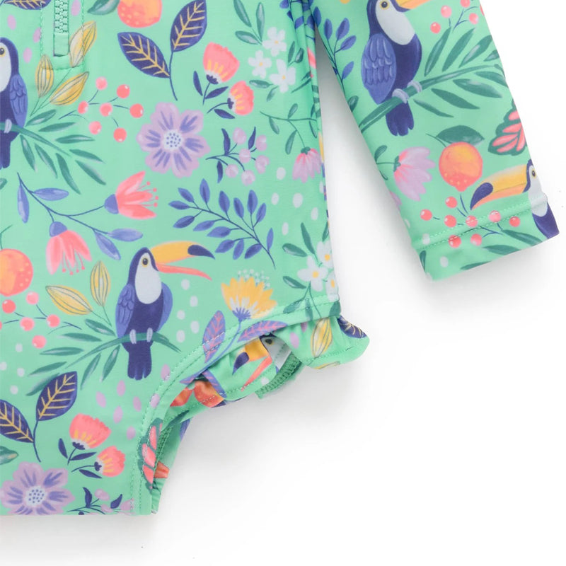 Toucan Frilly Long Sleeve Swimsuit
