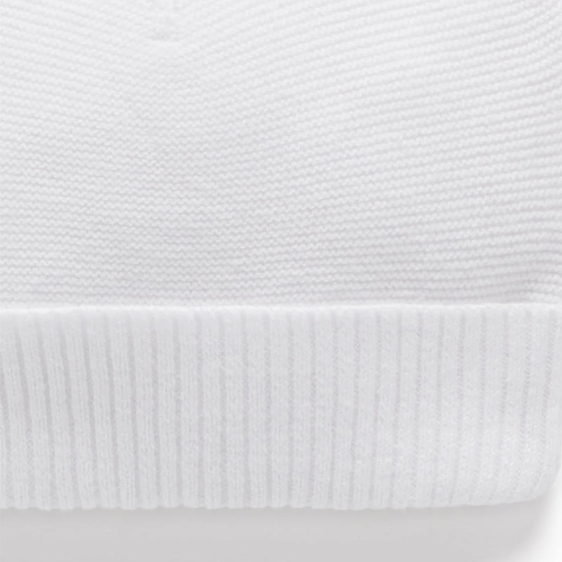 purebaby textured beanie white newborn baby beanie hat