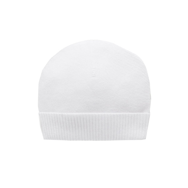purebaby textured beanie white newborn baby beanie hat