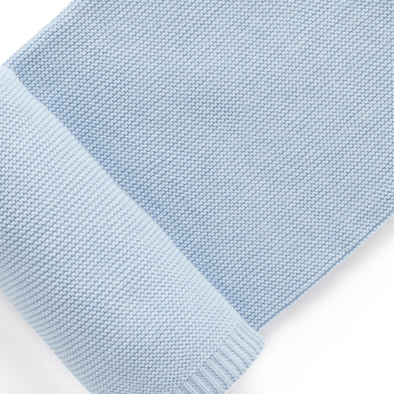 Textured Blanket in Blue Melange