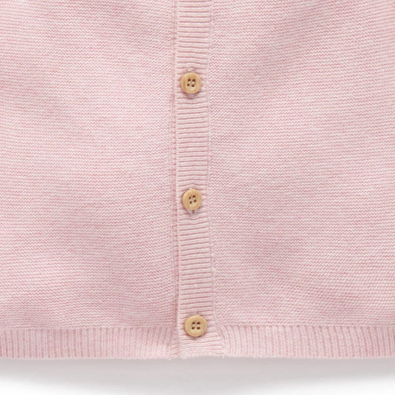 Textured Cardigan in Pink Melange
