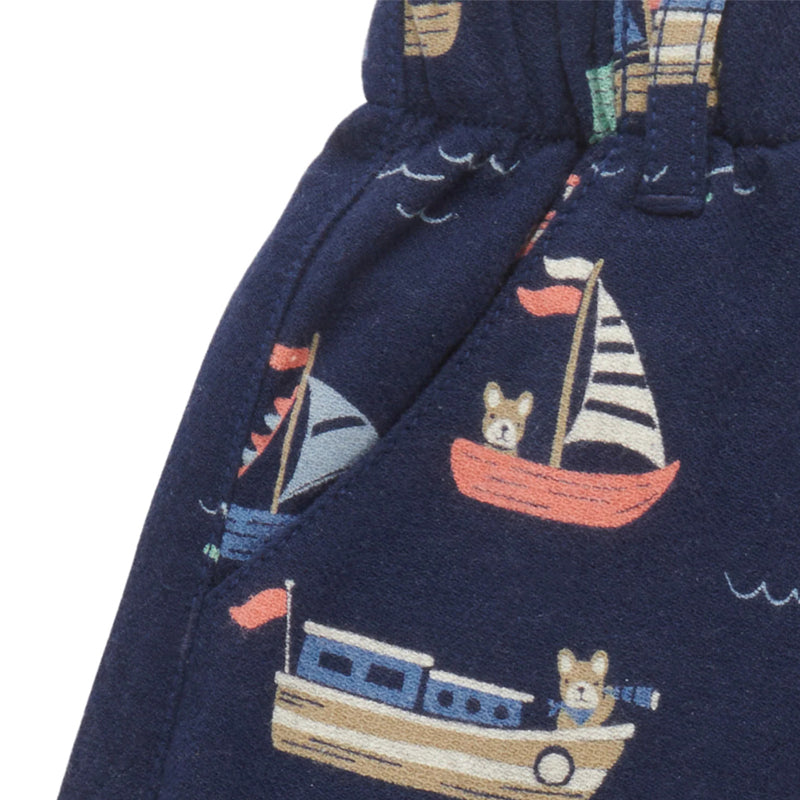 purebaby yacht pull on shorts organic cotton baby toddler shorts