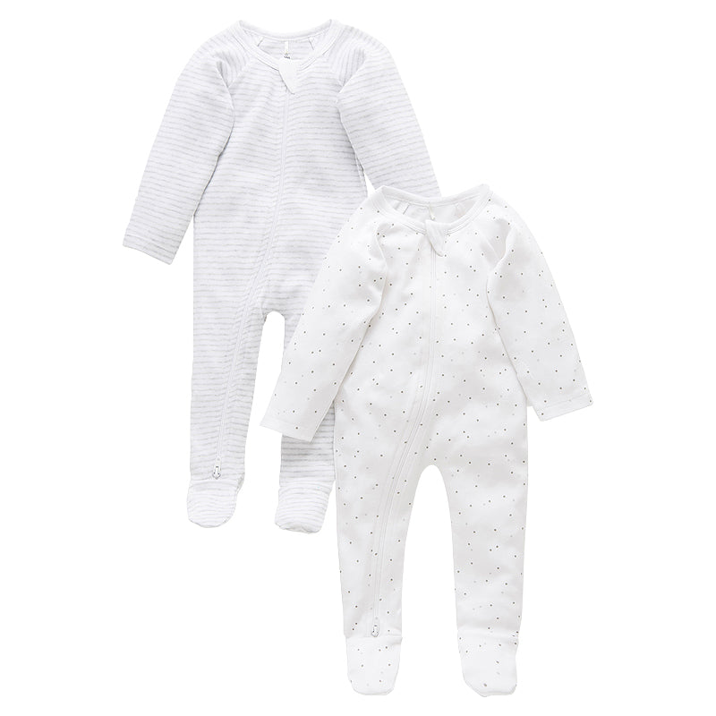 organic cotton baby growsuit grey