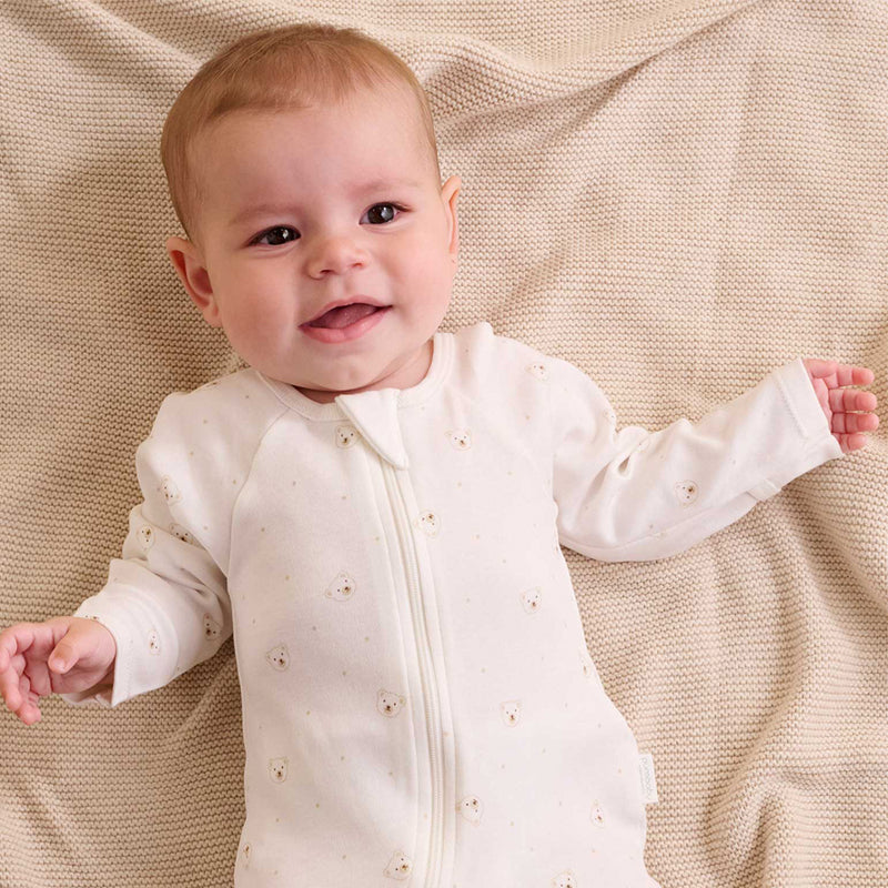 purebaby organic zip growsuit newborn baby organic cotton baby clothes
