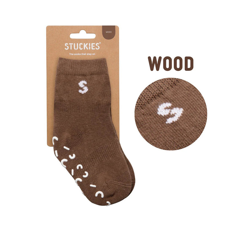 stuckies baby anti slip socks wood