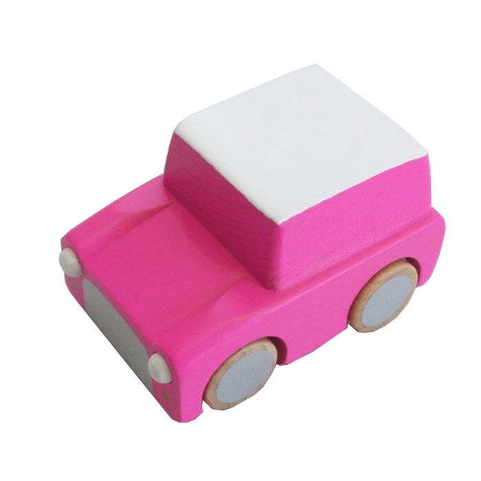 Kukkia Japan Pink Wooden Toy Car