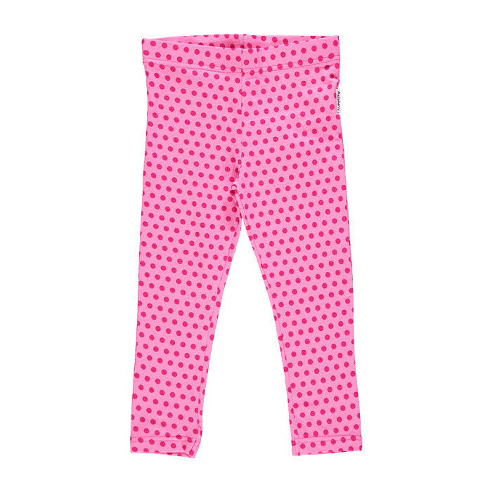 Polka Dots Pink Cropped Leggings