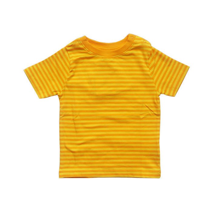 Yellow Striped Short Sleeve Top