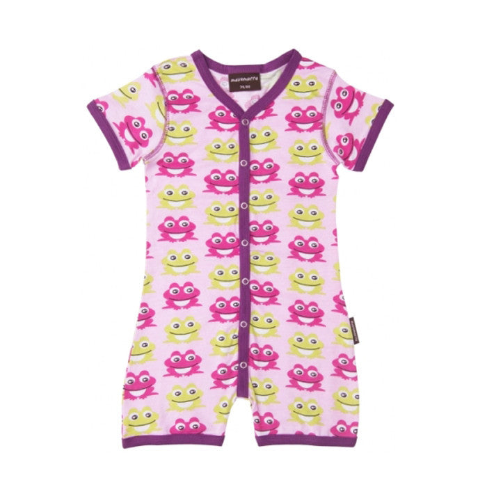 Frogs Pink Organic Rompersuit