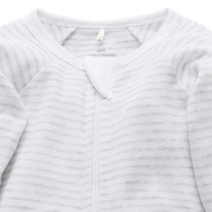 Grey Stripe Zip Growsuit
