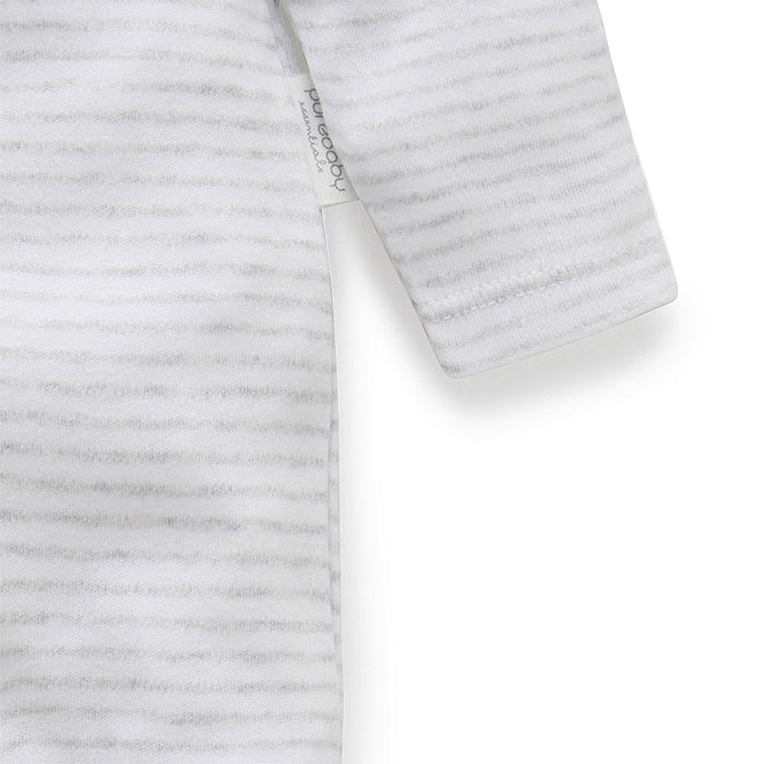 Grey Stripe Zip Growsuit