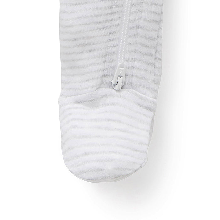 Grey Stripe Zip Growsuit
