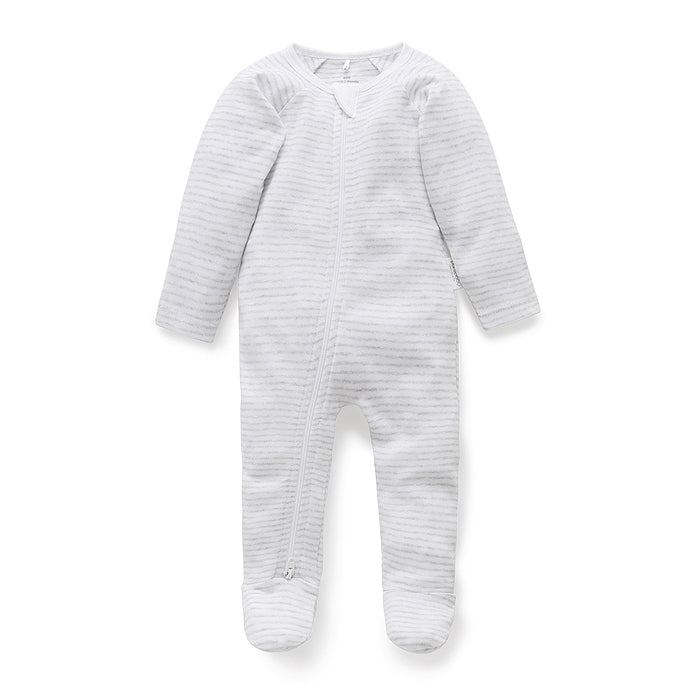 Grey Stripe Zip Growsuit