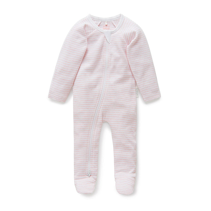 Pink Stripe Zip Growsuit