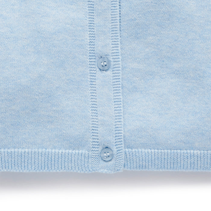 Organic Baby Cardigan Blue Melange