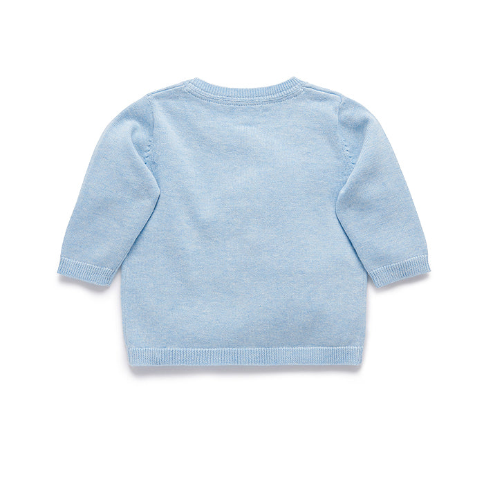 Organic Baby Cardigan Blue Melange