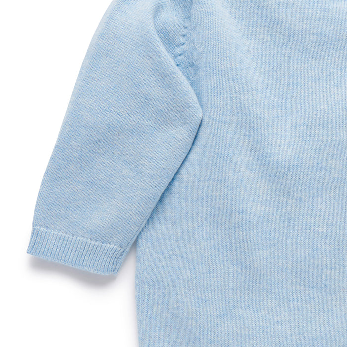 Organic Baby Cardigan Blue Melange