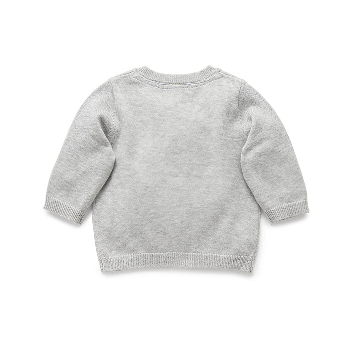 Organic Baby Cardigan Grey Melange