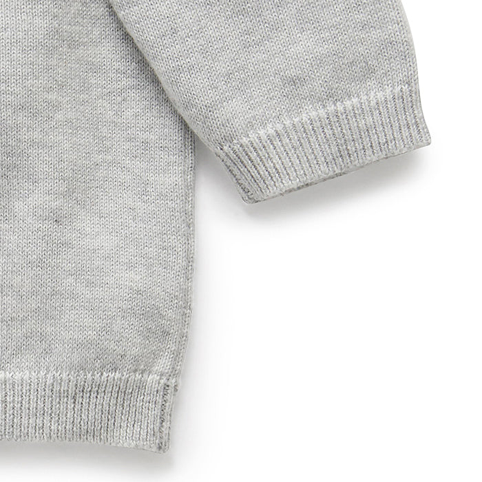 Organic Baby Cardigan Grey Melange