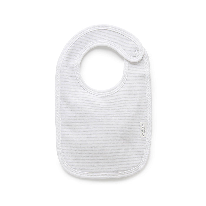 Organic Cotton Bib Grey Stripe