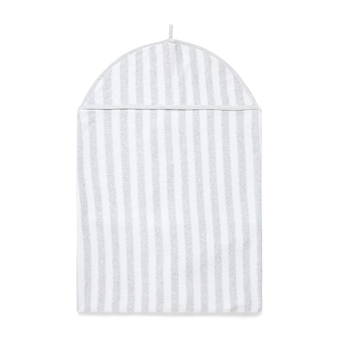 Hooded Bath Towel Grey Stripe