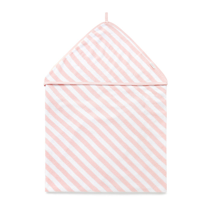 Hooded Bath Towel Pink Stripe