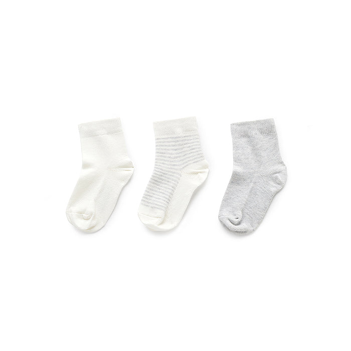 Grey Organic Cotton Socks (Set of 3)