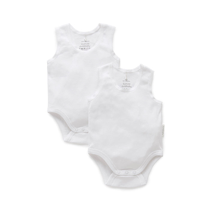 Rib Bodysuit White (Pack of 2)